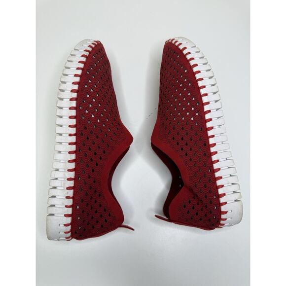 Ilse Jacobsen Tulip Slip On Sneaker Womens EU 39 US 9 Red Textile Perforated - Picture 6 of 11